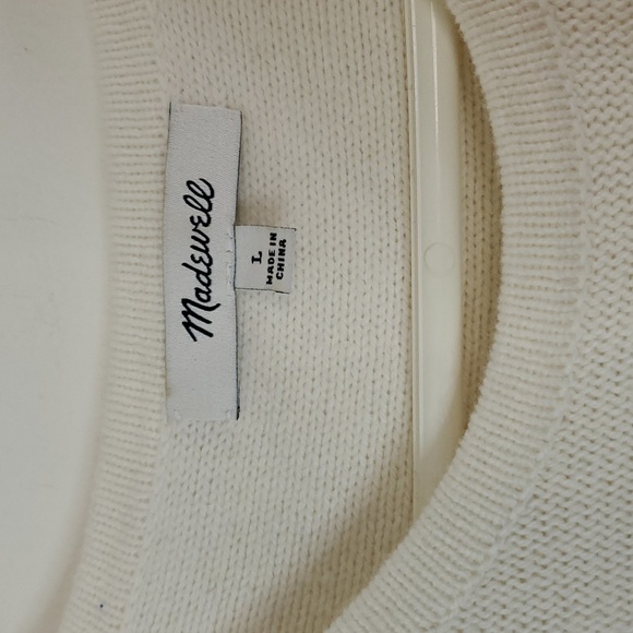 Madewell Villagrove Sweater Tank Size Large Bright Ivory BoHo Minimalist Summer - Picture 7 of 12